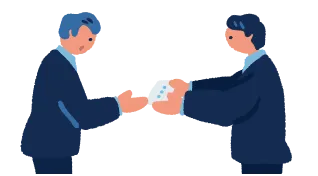 話し合うビジネスマンのイラスト